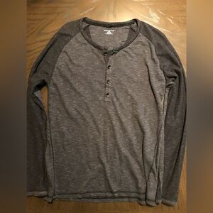 DKNY Mens Grey Long Sleeve Henley